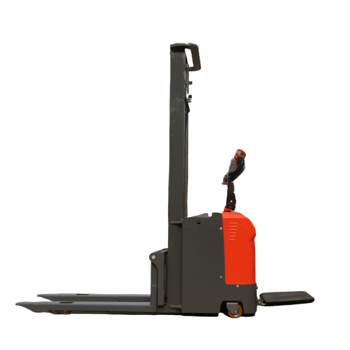 2 Tons Fully-electric Pallet Jack Stand-on Driving type with load capacity 2000Kg. 